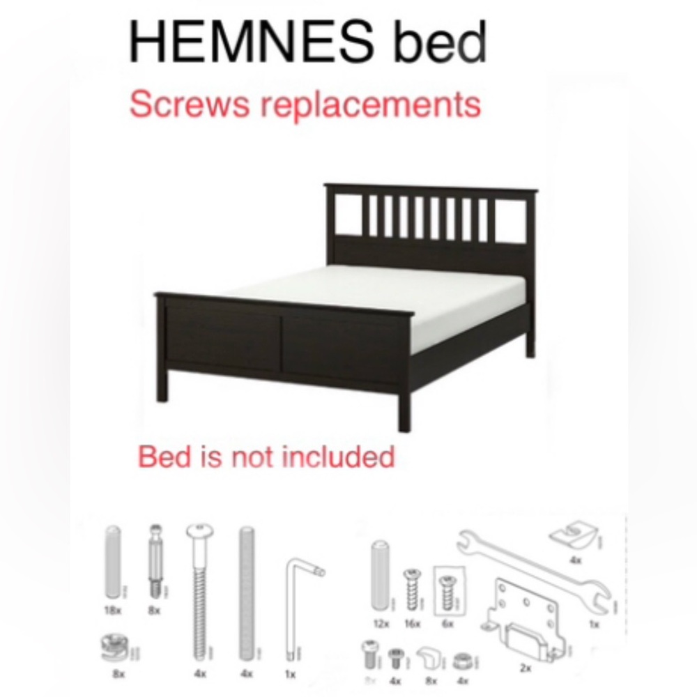 IKEA HEMNES Bed Screw Replacements - Black